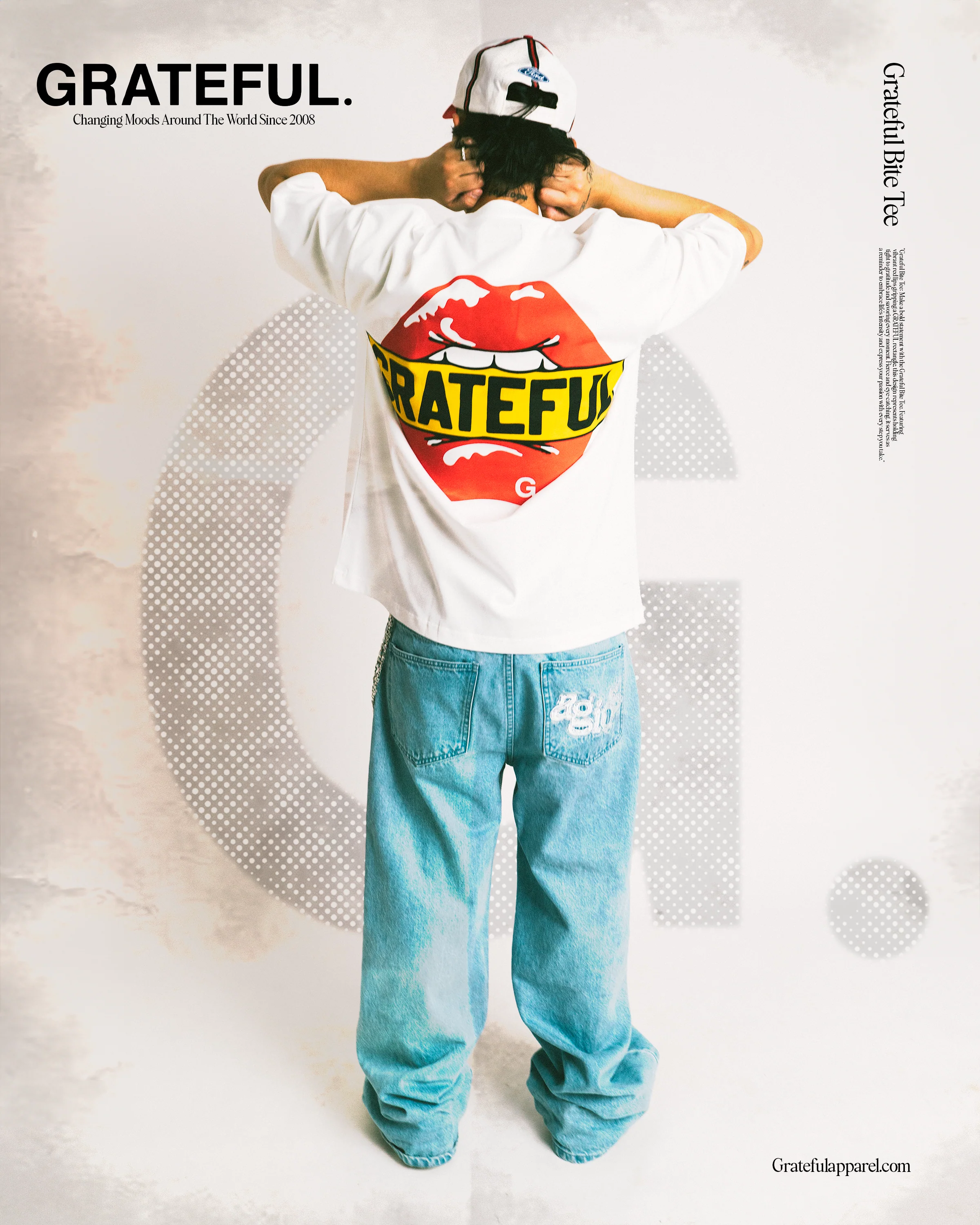 Grateful Bite Tee- White - Image 4